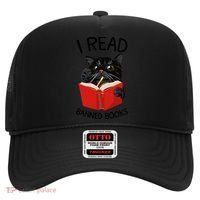 I Read Banned Books Black Cat Reader Librarian Freadom Women (1) Hat thumb 0