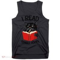 I Read Banned Books Black Cat Reader Librarian Freadom Women (1) Tank Top thumb 0