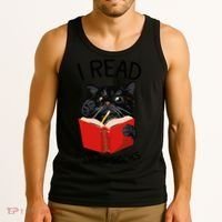 I Read Banned Books Black Cat Reader Librarian Freadom Women (1) Tank Top thumb 3