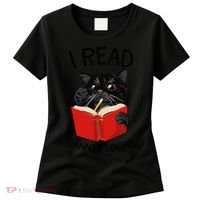 I Read Banned Books Black Cat Reader Librarian Freadom Women (1) Women's T-Shirt thumb 0