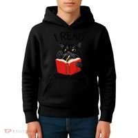 I Read Banned Books Black Cat Reader Librarian Freadom Women (1) Kids Hoodie thumb 4