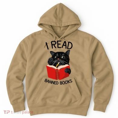 I Read Banned Books Black Cat Reader Librarian Freadom Women (1) Hoodie
