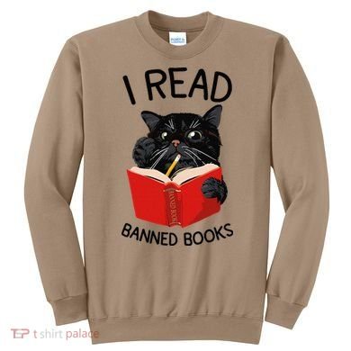 I Read Banned Books Black Cat Reader Librarian Freadom Women (1) Sweatshirt