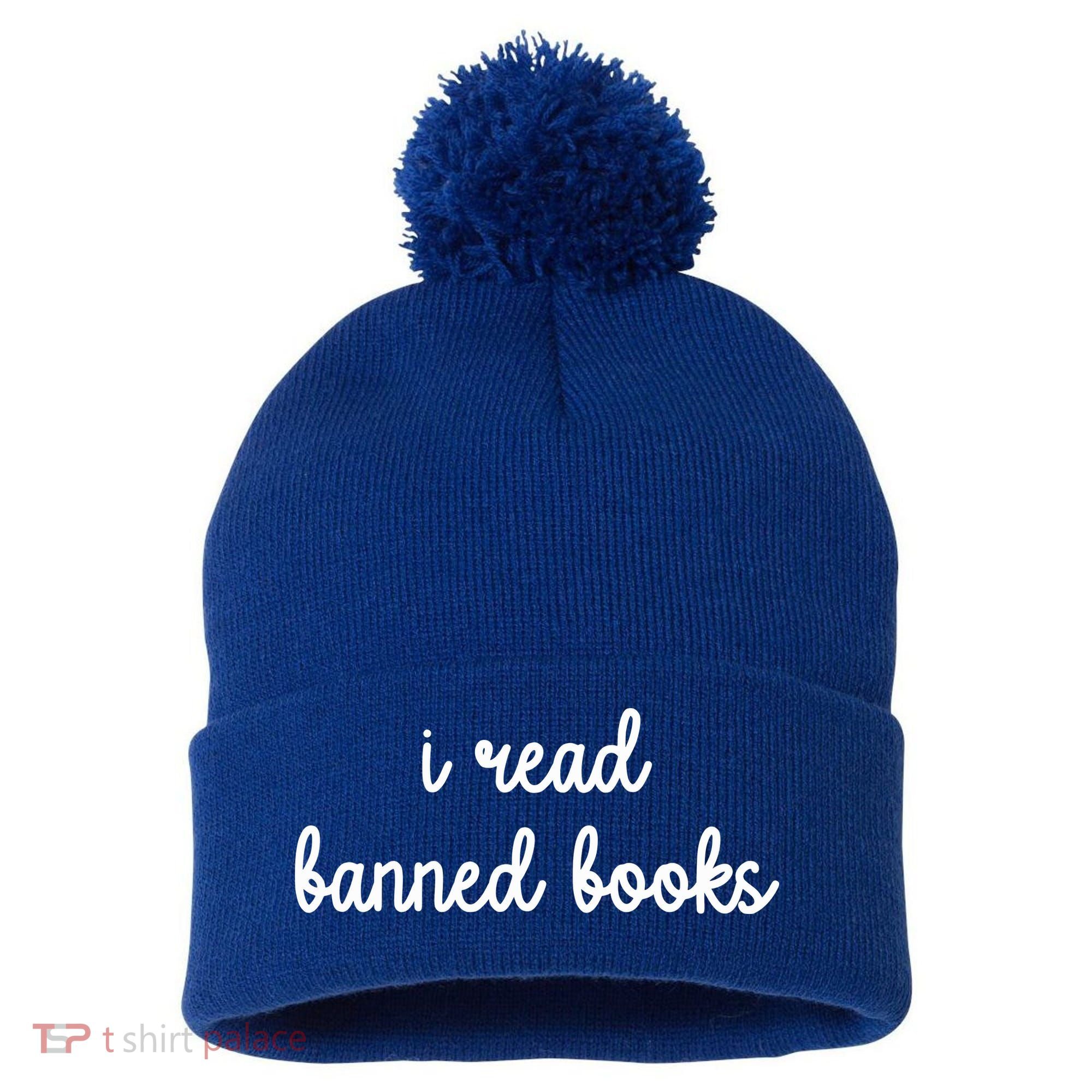 I Read Banned Books Joy Behar Pom Pom 12in Knit Beanie