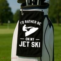 Id Rather Be On My Jet Ski Jet Skiing Gift Golf Towel thumb 2
