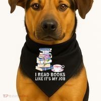 I Read Books Like Its My Job School Librarian USA-Made Doggie Bandana thumb 1