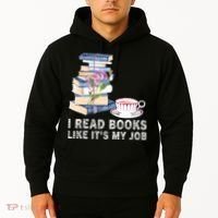 I Read Books Like Its My Job School Librarian Hoodie thumb 2