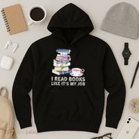 I Read Books Like Its My Job School Librarian Hoodie thumb 3
