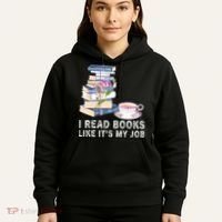 I Read Books Like Its My Job School Librarian Hoodie thumb 5
