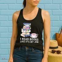 I Read Books Like Its My Job School Librarian Women's Tank Top thumb 2