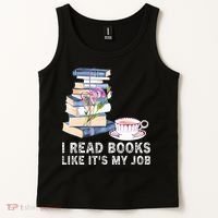 I Read Books Like Its My Job School Librarian Tank Top thumb 2