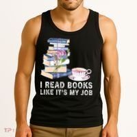 I Read Books Like Its My Job School Librarian Tank Top thumb 3