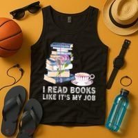I Read Books Like Its My Job School Librarian Tank Top thumb 4