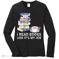 I Read Books Like Its My Job School Librarian Women's Long Sleeve Shirt thumb 0