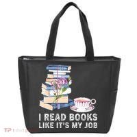 I Read Books Like Its My Job School Librarian Tote Bag thumb 0