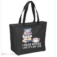 I Read Books Like Its My Job School Librarian Tote Bag thumb 2