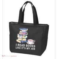 I Read Books Like Its My Job School Librarian Tote Bag thumb 3