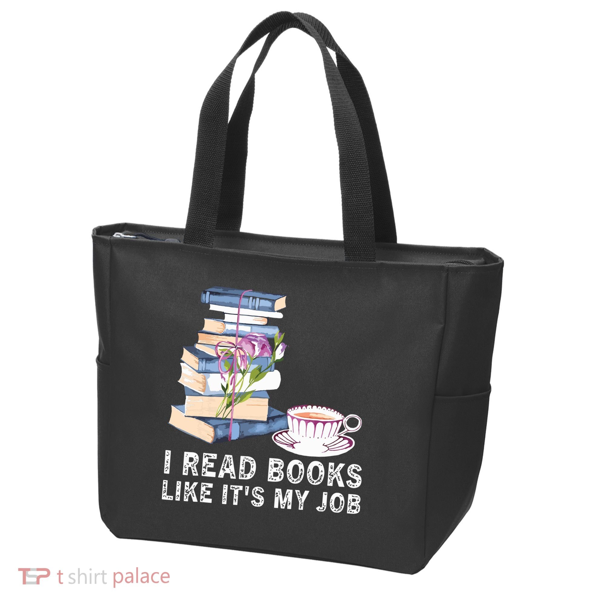 I Read Books Like Its My Job School Librarian Tote Bag