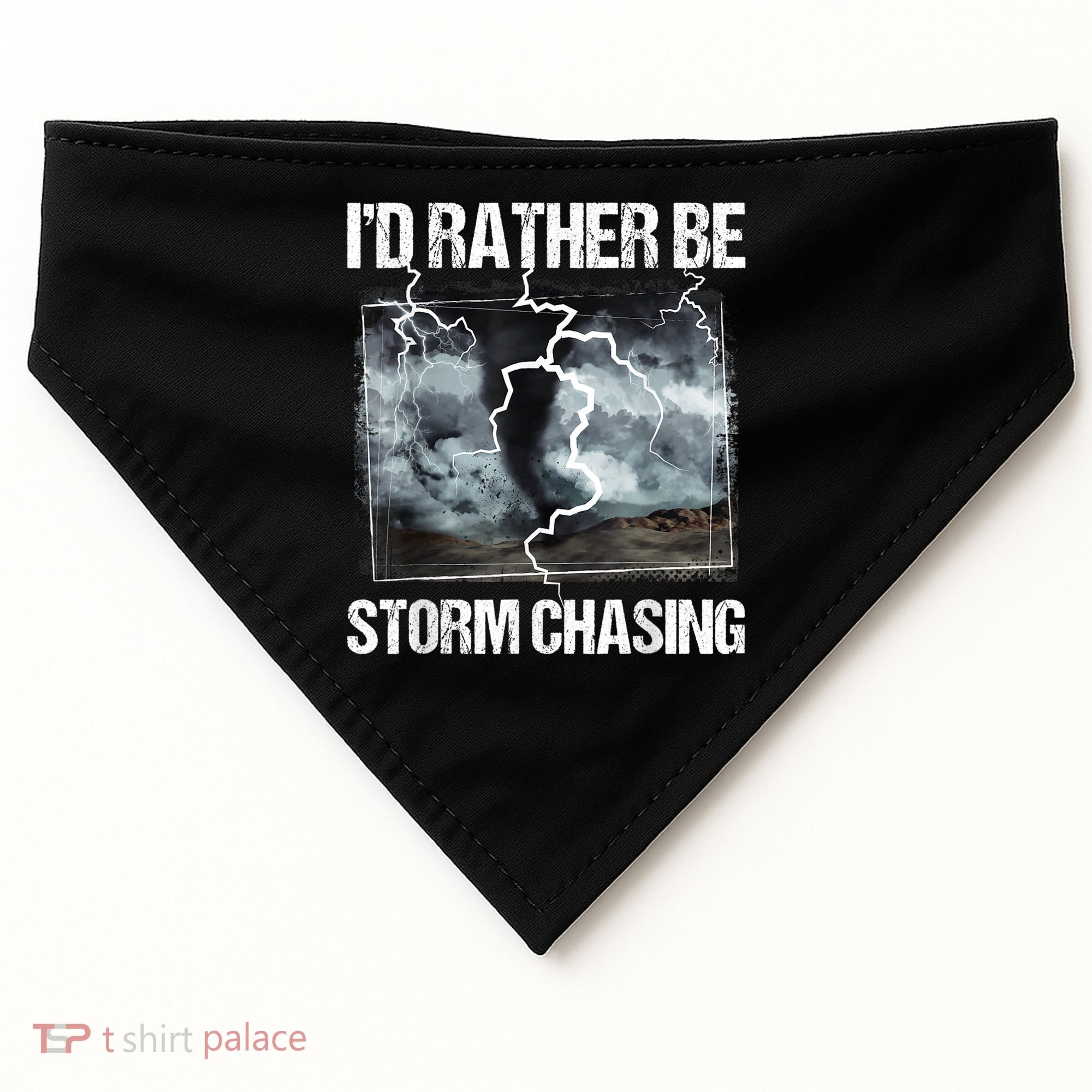 I'd Rather Be Storm Chasing Funny Gift Tornado Chaser Meteorology USA-Made Doggie Bandana