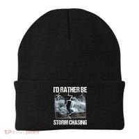 I'd Rather Be Storm Chasing Funny Gift Tornado Chaser Meteorology Beanie thumb 0