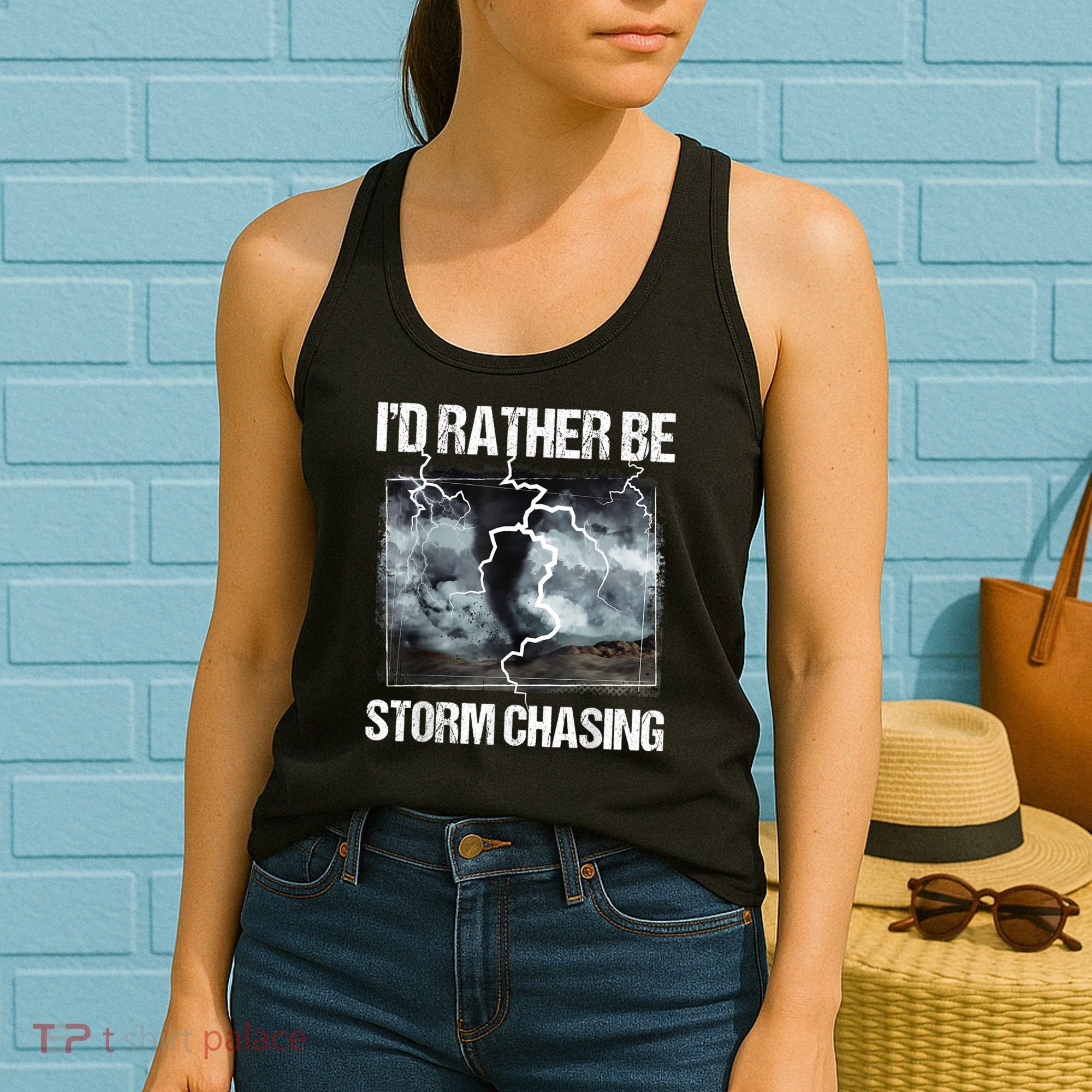 I'd Rather Be Storm Chasing Funny Gift Tornado Chaser Meteorology Women's Tank Top