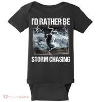 I'd Rather Be Storm Chasing Funny Gift Tornado Chaser Meteorology Baby Bodysuit thumb 0