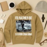 I'd Rather Be Storm Chasing Funny Gift Tornado Chaser Meteorology Hoodie thumb 3