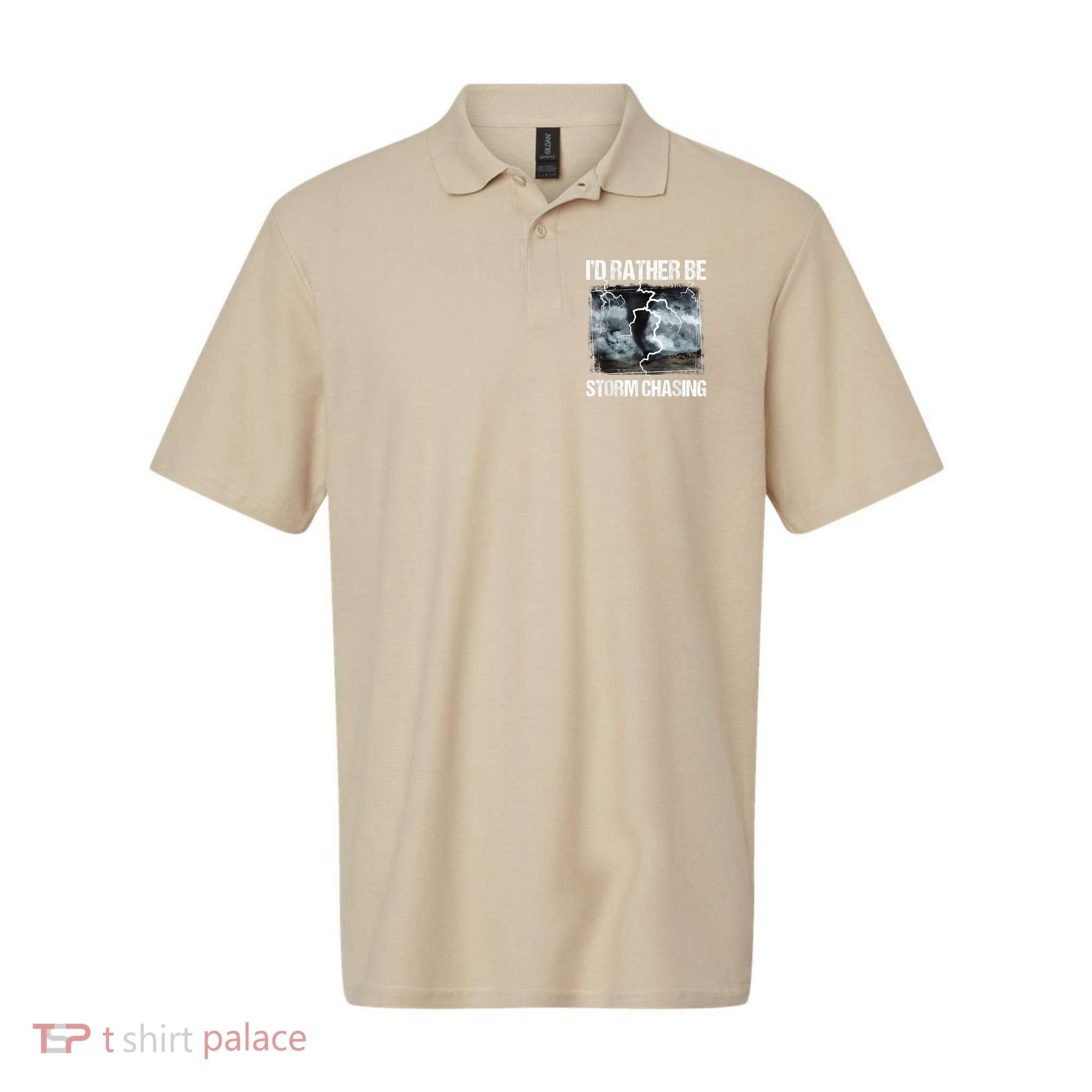 I'd Rather Be Storm Chasing Funny Gift Tornado Chaser Meteorology Polo