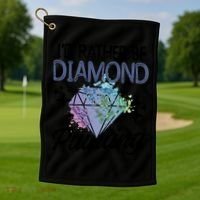 I'd Rather Be Diamond Painting Gift Painter Artist Gift Golf Towel thumb 1