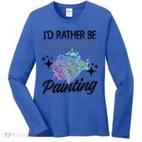 I'd Rather Be Diamond Painting Gift Painter Artist Gift Women's Long Sleeve Shirt thumb 0