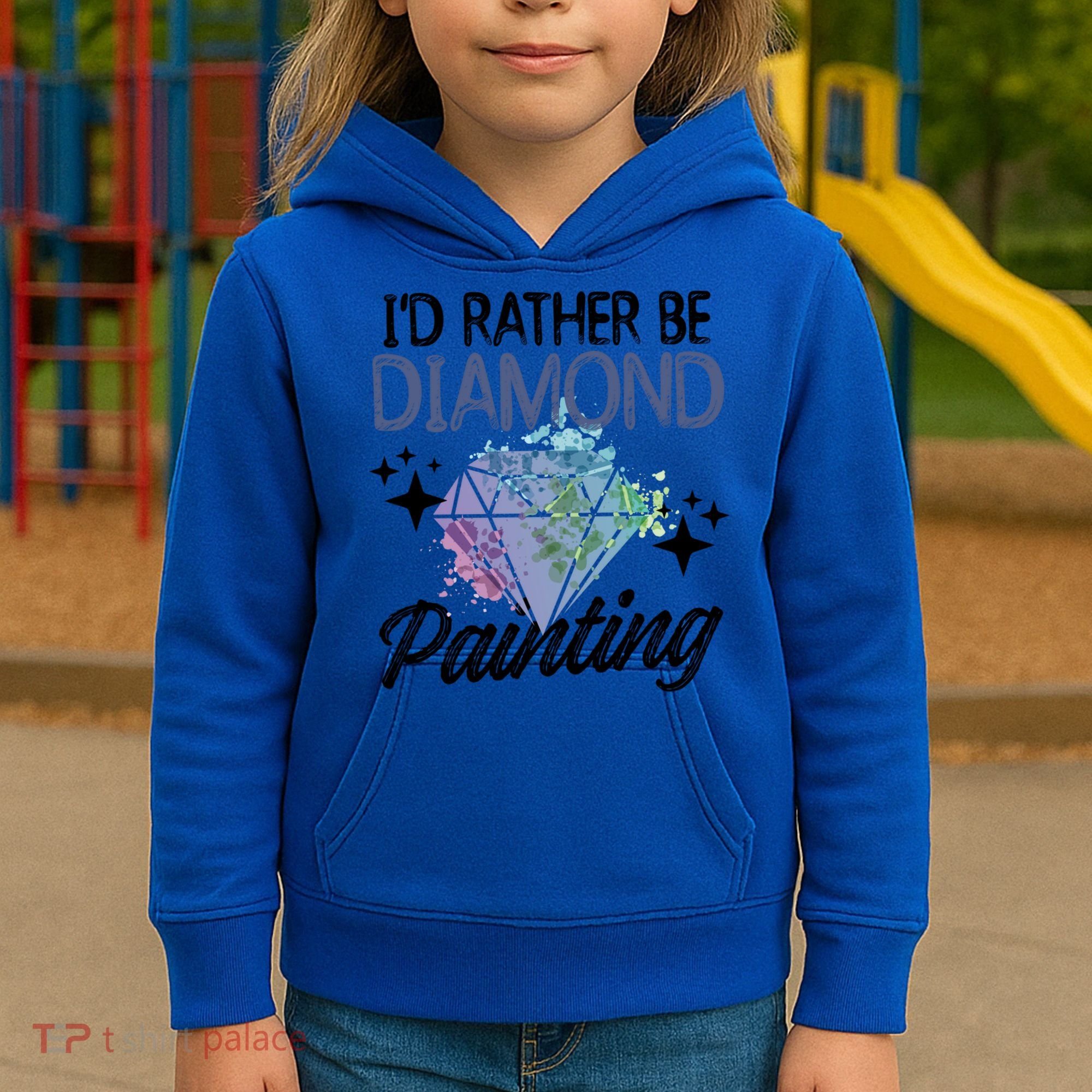 I'd Rather Be Diamond Painting Gift Painter Artist Gift Kids Hoodie
