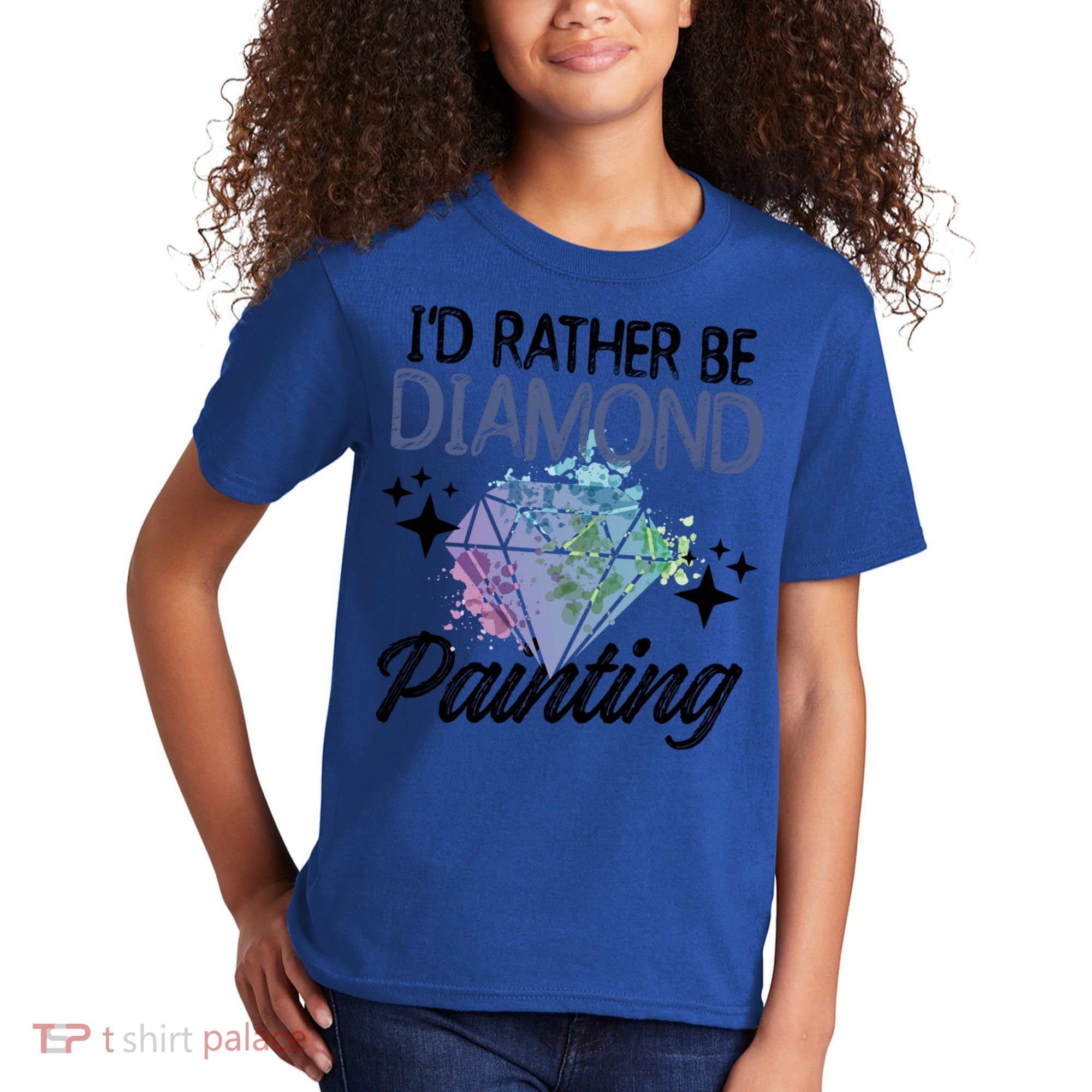 I'd Rather Be Diamond Painting Gift Painter Artist Gift Kids T-Shirt