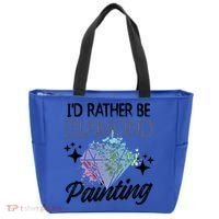 I'd Rather Be Diamond Painting Gift Painter Artist Gift Tote Bag thumb 0