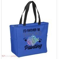 I'd Rather Be Diamond Painting Gift Painter Artist Gift Tote Bag thumb 2