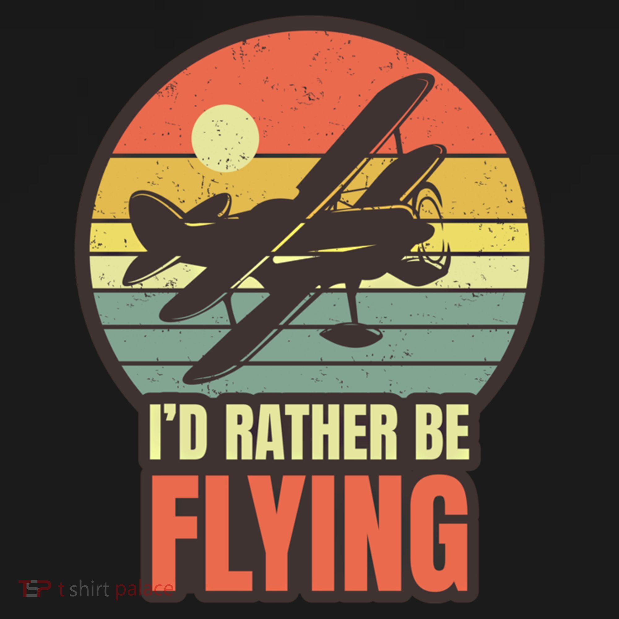 Id Rather Be Flying Aviation Pilot Flight Retro Sunset Meaningful Gift Pajama Set