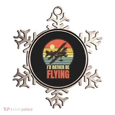 Id Rather Be Flying Aviation Pilot Flight Retro Sunset Meaningful Gift Ornament