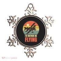 Id Rather Be Flying Aviation Pilot Flight Retro Sunset Meaningful Gift Ornament thumb 0