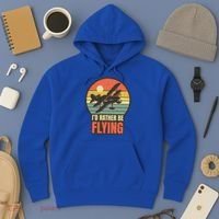 Id Rather Be Flying Aviation Pilot Flight Retro Sunset Meaningful Gift Hoodie thumb 3