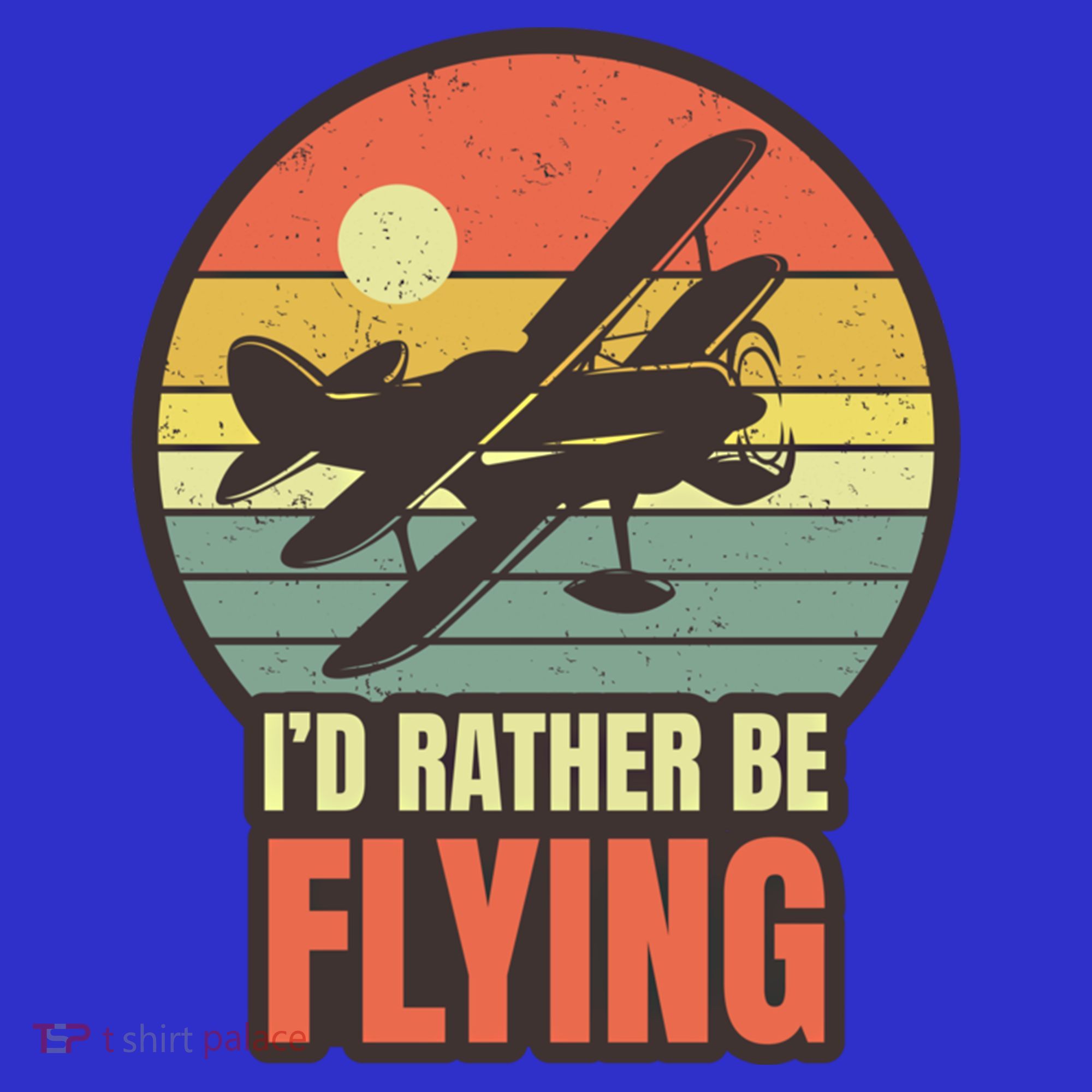 Id Rather Be Flying Aviation Pilot Flight Retro Sunset Meaningful Gift Tumbler