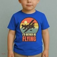 Id Rather Be Flying Aviation Pilot Flight Retro Sunset Meaningful Gift Toddler T-Shirt thumb 2
