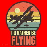Id Rather Be Flying Aviation Pilot Flight Retro Sunset Meaningful Gift Santa Hat thumb 1