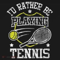 I'd Rather Be Playing Tennis Racket Sports Tournament Long Sleeve Shirt thumb 2