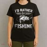 Id Rather Be Fishing Funny Fisherman Gift Hobby Fishing T-Shirt thumb 4