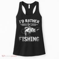 Id Rather Be Fishing Funny Fisherman Gift Hobby Fishing Women's Tank Top thumb 0