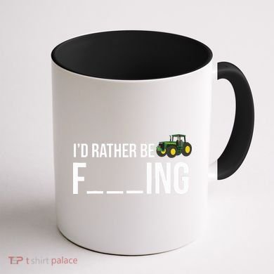 Id Rather Be Farming Funny Farmer Gift Coffee Mug back