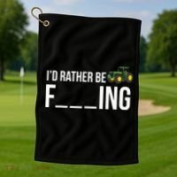 Id Rather Be Farming Funny Farmer Gift Golf Towel thumb 1