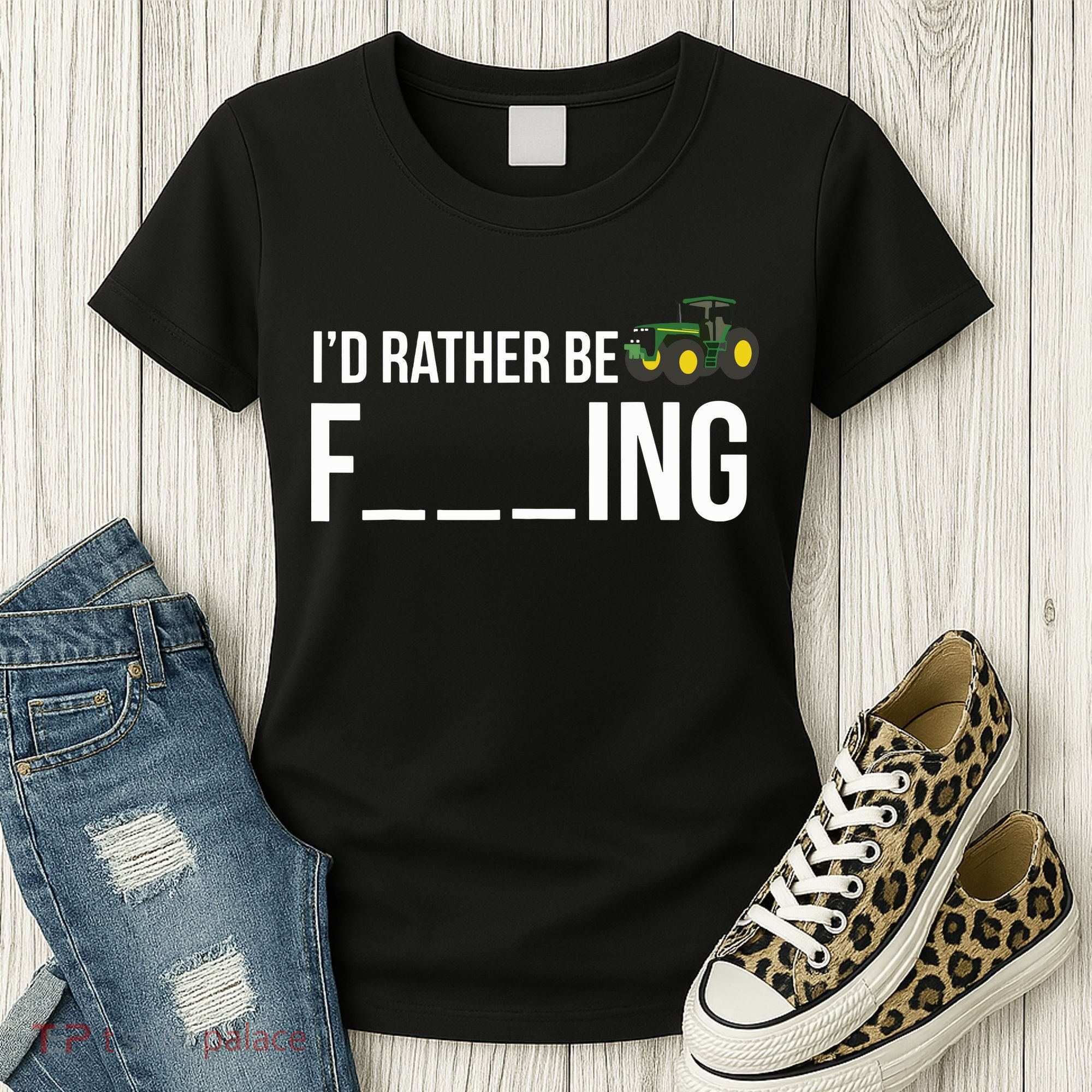 Id Rather Be Farming Funny Farmer Gift Women's T-Shirt
