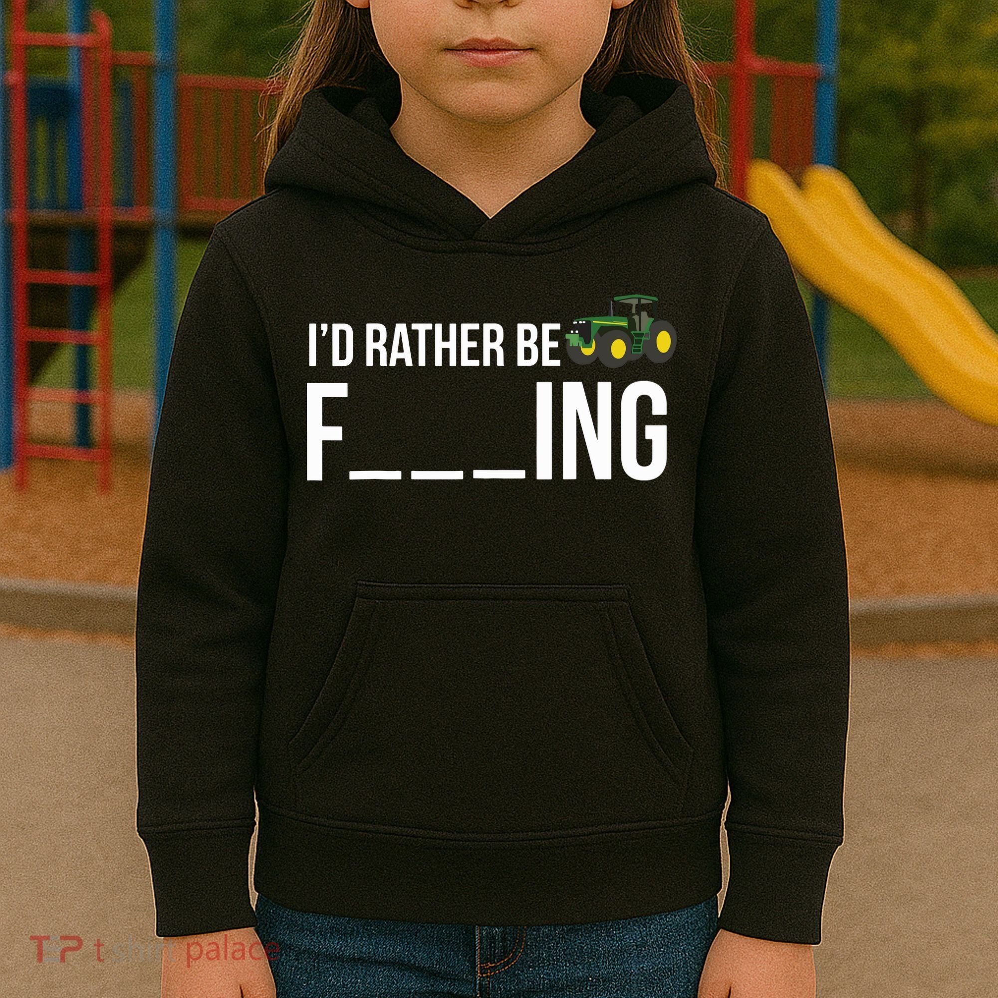 Id Rather Be Farming Funny Farmer Gift Kids Hoodie