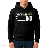 Id Rather Be Farming Funny Farmer Gift Kids Hoodie thumb 4