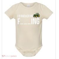Id Rather Be Farming Funny Farmer Gift Baby Bodysuit thumb 0